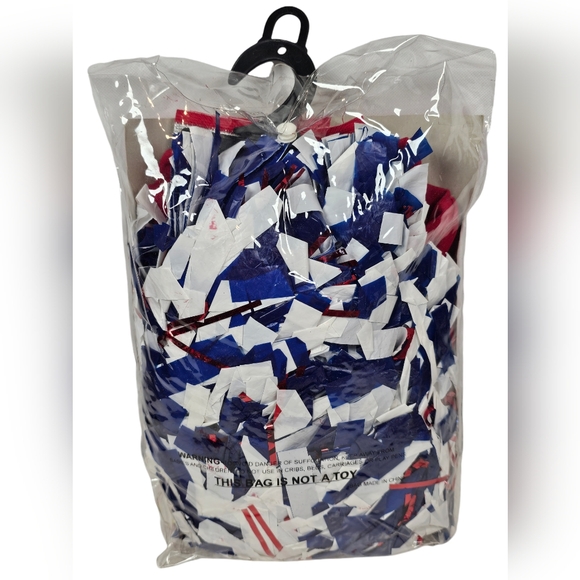 Patriotic Cheerleader Child Halloween Costume‎ USA Red Blue Pom Poms Uniform 6-8 - Picture 3 of 5
